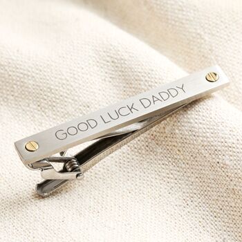Personalised Stainless Steel Tie Clip, 2 of 3