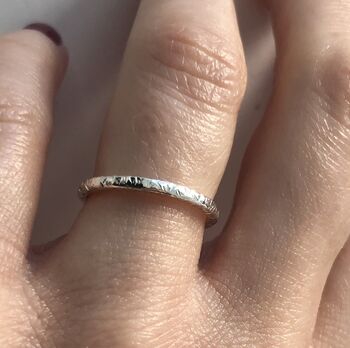 Silver Textured Slim Ring, 10 of 10