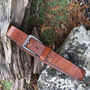 Thick Tan Men's Leather Belt Distressed Finish Width '1.35 inches', thumbnail 1 of 7