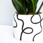 Abstract Outline Drawing Hand Painted Plant Pot, thumbnail 1 of 7