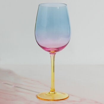 G Decor Set Of Four Wine Glasses With A Rainbow Hue, 2 of 3