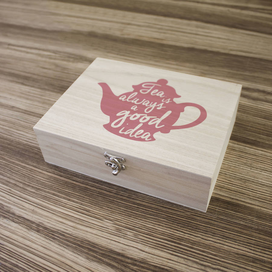 good idea wooden tea box six compartment by timbergram