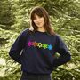 Neon Rainbow Snowflakes Christmas Sweatshirt Jumper, thumbnail 1 of 7