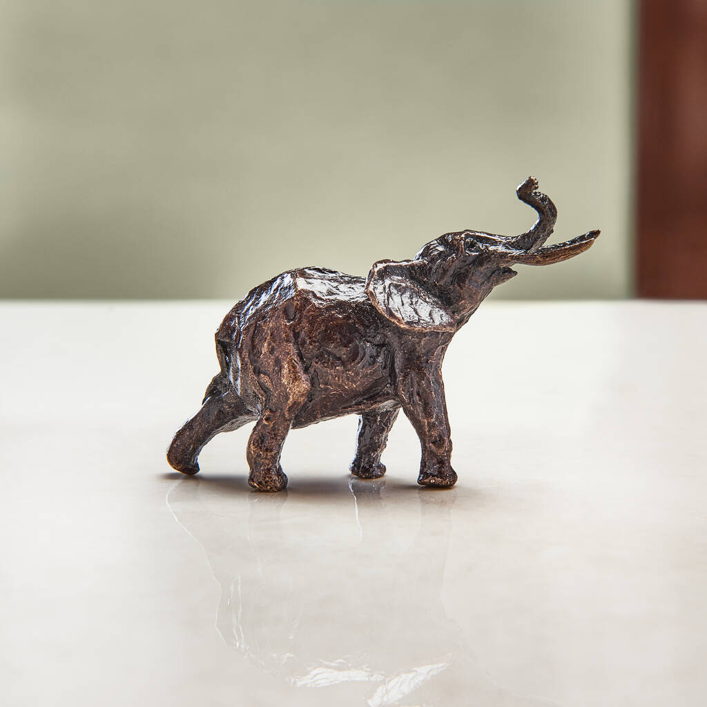 Miniature Bronze Elephant Sculpture 8th Anniversary, 1 of 12