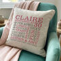 Personalised 30th Birthday Word Art Cushion, thumbnail 4 of 8