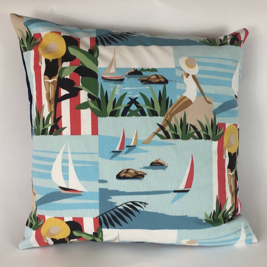 French Riviera Beach Cushion Cover, 1 of 5