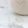 Chain Lariat Necklace With White Coin Pearls, thumbnail 7 of 11