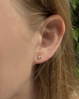 9ct Gold And Diamond Handmade Studs, 3 of 8