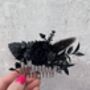 Black Gothic Dried Flower Hair Comb, thumbnail 6 of 6