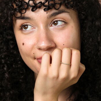 Multi Crystal Band Ring In Gold Plating, 7 of 7