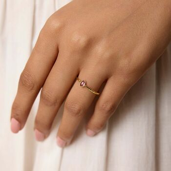 Dainty 18kt Gold Pink Tourmaline Ring Success, 3 of 5