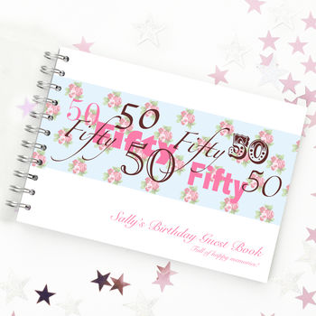 Personalised 50th Birthday Guest Book, 3 of 10