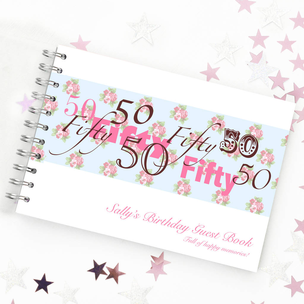 Personalised 50th Birthday Guest Book By Amanda Hancocks