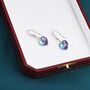 Sterling Silver Alexandrite Cz Heart Drop Dangle Earrings, thumbnail 2 of 12