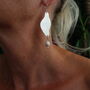 Handmade Hammered Silver And Freshwater Pearl Earrings, thumbnail 1 of 3