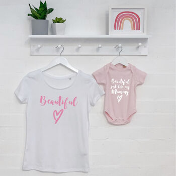 'Beautiful' Mother And Daughter Matching T Shirt Set, 6 of 7