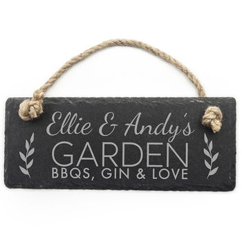 Personalised Garden Slate Hanging Sign, 4 of 5