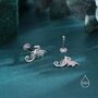 Sterling Silver Extra Small Dragon Flat Back Earrings, thumbnail 4 of 9