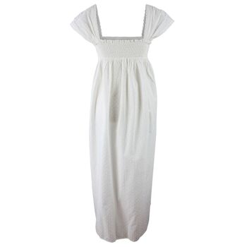 Ladies Capped Sleeve Swiss Dot Nightdress With Lace 'Maud', 4 of 7