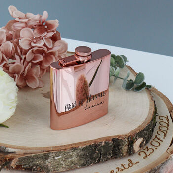 Personalised Rose Gold Hip Flask, 3 of 8