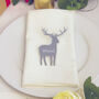Personalised Silver Mirror Reindeer Christmas Place Name Card Setting, thumbnail 3 of 3