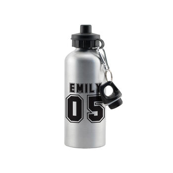 Personalised Football Number Sports Water Bottle, 2 of 2