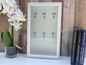White Wooden Key Box Numbered Wall Hanging Key Holder, 3 of 9