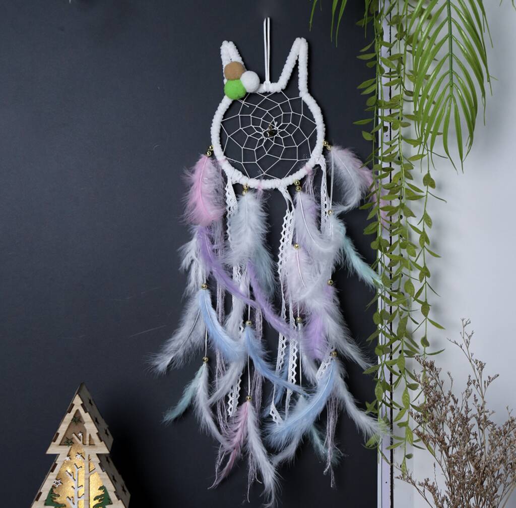 Bunny Rabbit Pastel Dream Catcher Decor By GY Studios