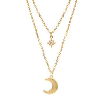 Harper Moon And Star Charm Necklace, 2 of 10