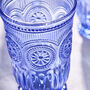 Set Of Four Zamora Blue Highball Tumblers, thumbnail 3 of 6