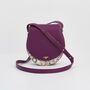 Floral Engravings Plum Saddle Bag, thumbnail 1 of 6