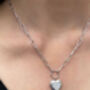 Sterling Silver Semi Precious Agate Heart Necklace, thumbnail 4 of 4