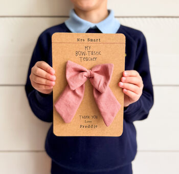 Personalised Thankyou Teacher Bow Card, 3 of 3