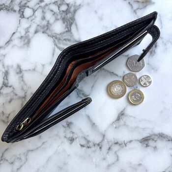 Men's Black Leather Wallet Rfid Protection, 4 of 4