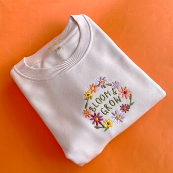 Embroidered Bloom And Grow Sweatshirt, 6 of 7