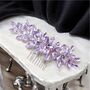 Enya Lilac Crystal Hair Comb, thumbnail 1 of 9