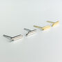 Sterling Silver Sparkly Bar Stud Earrings, thumbnail 4 of 6