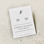 Sterling Silver 5th Anniversary Heart Earrings, thumbnail 3 of 5