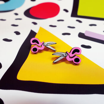 Sewing Scissors Stud Earrings, 3 of 4