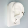 Sterling Silver Stud Earring With Attached Cuff, thumbnail 3 of 6