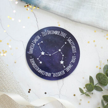 Personalised Constellation Coaster, Star Signs, 10 of 12