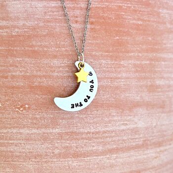 Personalised Love You To The Moon Necklace, 2 of 3