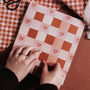 Terracotta And Pink Heart Check Gift Wrap – Wrapping Paper For Valentine’s, Anniversaries, Weddings, Birthdays And More, thumbnail 3 of 7