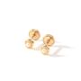 Kids Yellow Gold Freshwater Pearl Flower Studs, thumbnail 3 of 4