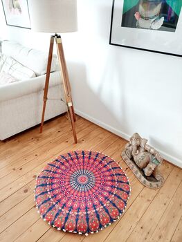 Round Mandala Floor Cushion Cover, 7 of 10