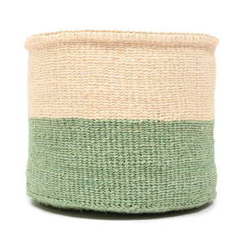 Wilaya: Green Colour Block Woven Basket, 10 of 10