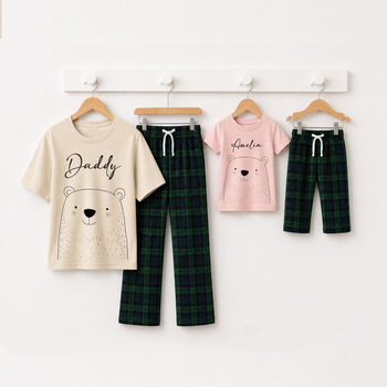 Personalised Father's Day Daddy And Daughter Matching Pyjamas Bear, 2 of 2