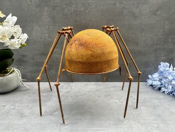 Huge Spider Garden Ornament 35cm Distressed Rusty Metal, 12 of 12