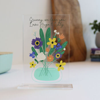 Printed Personalised Printed Acrylic Flower Card, 7 of 12