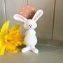 Little White Easter Bunny With Wooden Balloon, thumbnail 1 of 3